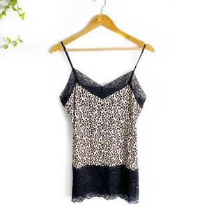 WHBM Wide Lace Leopard Cami with Adjustable Straps